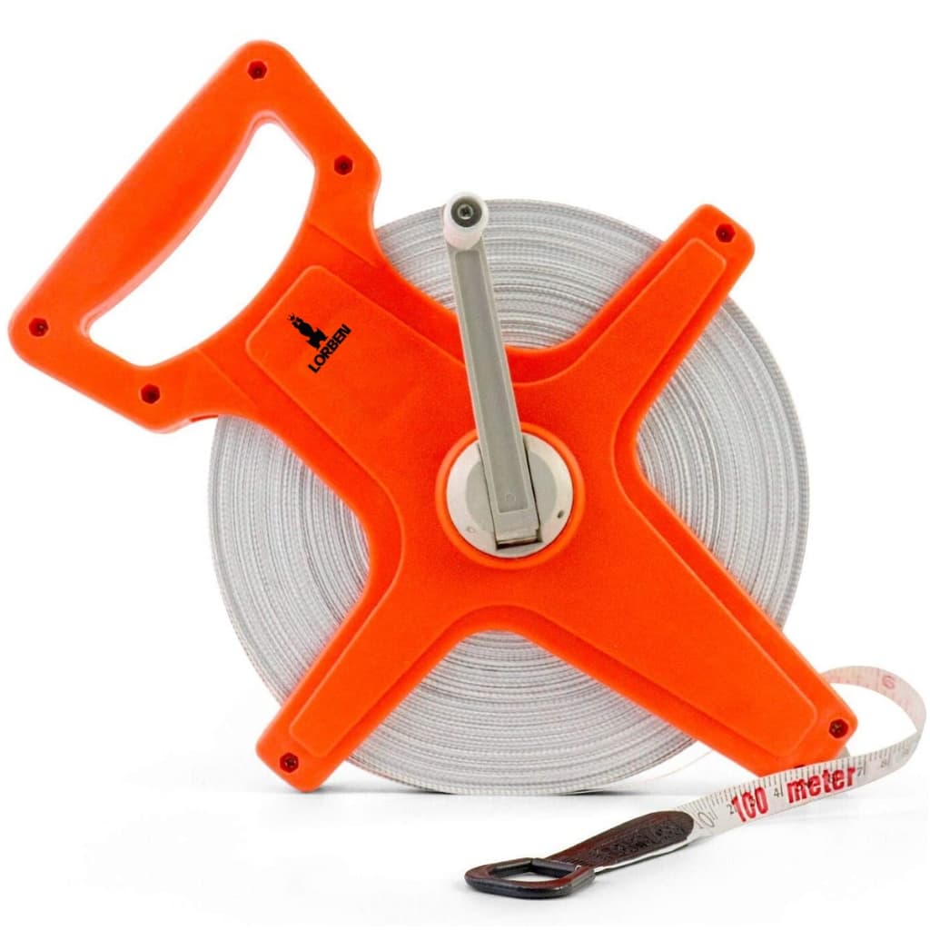Trena 100m Fita Fibra de Vidro Lorben Aberta Medidor 330ft 12mm