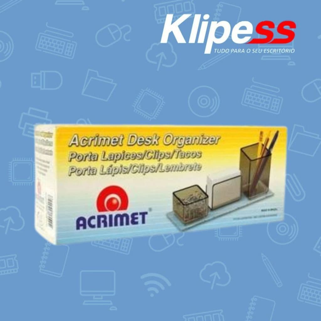 Porta caneta, Clipes e Lembrete, Acompanha Papel Modelo 740.3 Cristal Acrimet