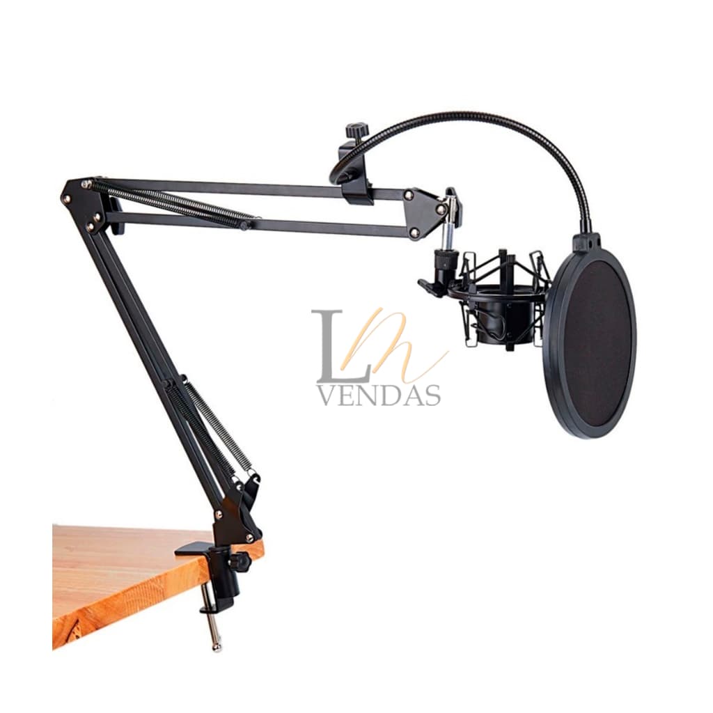 Braço Suporte Pedestal De Mesa Articulado Para Microfones