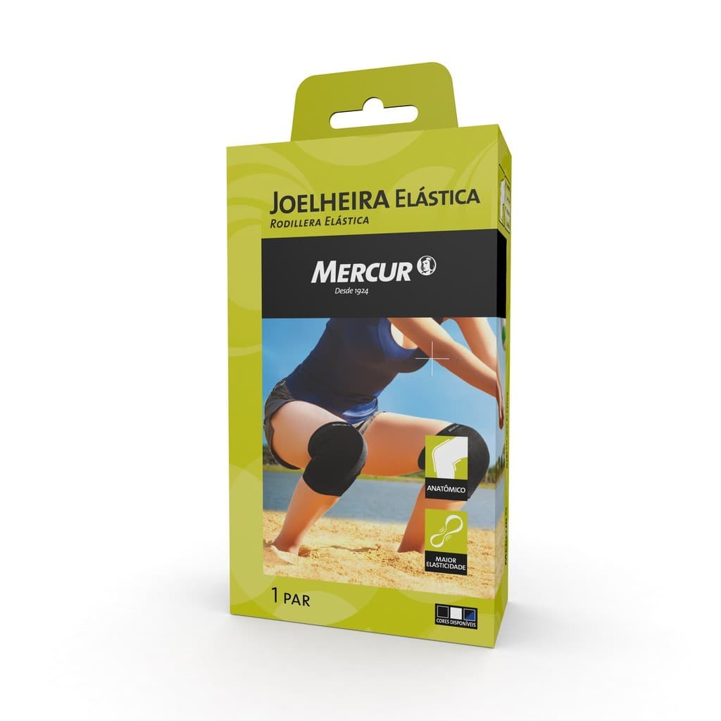 🦵 Joelheira Elástica Mercur Par (2 Unid) 💪 Compressão Ortopédica Esportiva