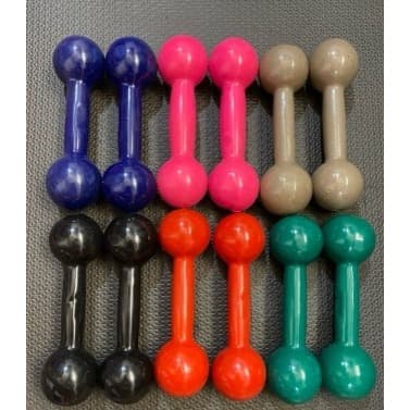 Kit 6 pares de halteres emborrachado 1kg cada - 12kg total