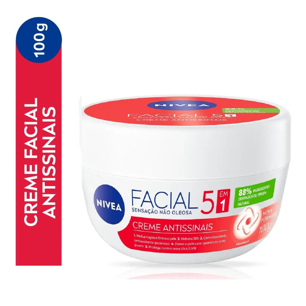 Creme Hidratante Facial Antissinais  5 Em 1 100g Nivea