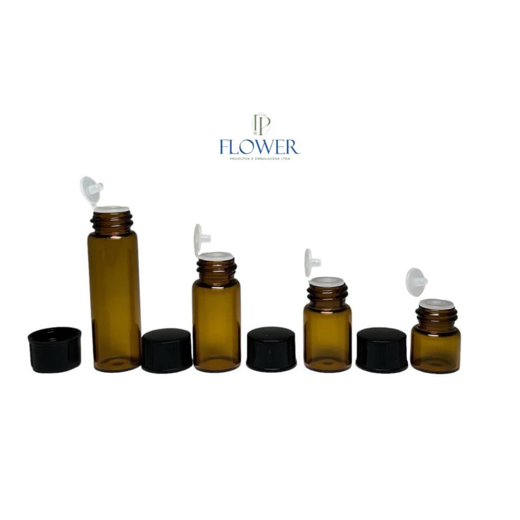 Kit 10 Unidades Vidro Âmbar Gotejador 1mL/2mL/3mL/5mL Remédio Médico