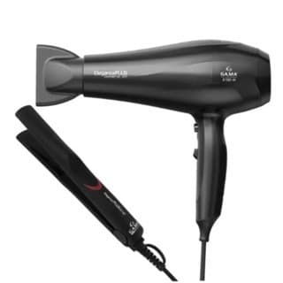 Kit Eleganza Plus Ceramic Ion Secador 110V e Prancha Bivolt Gama Preto  voltagem entre 110V e 127V.
