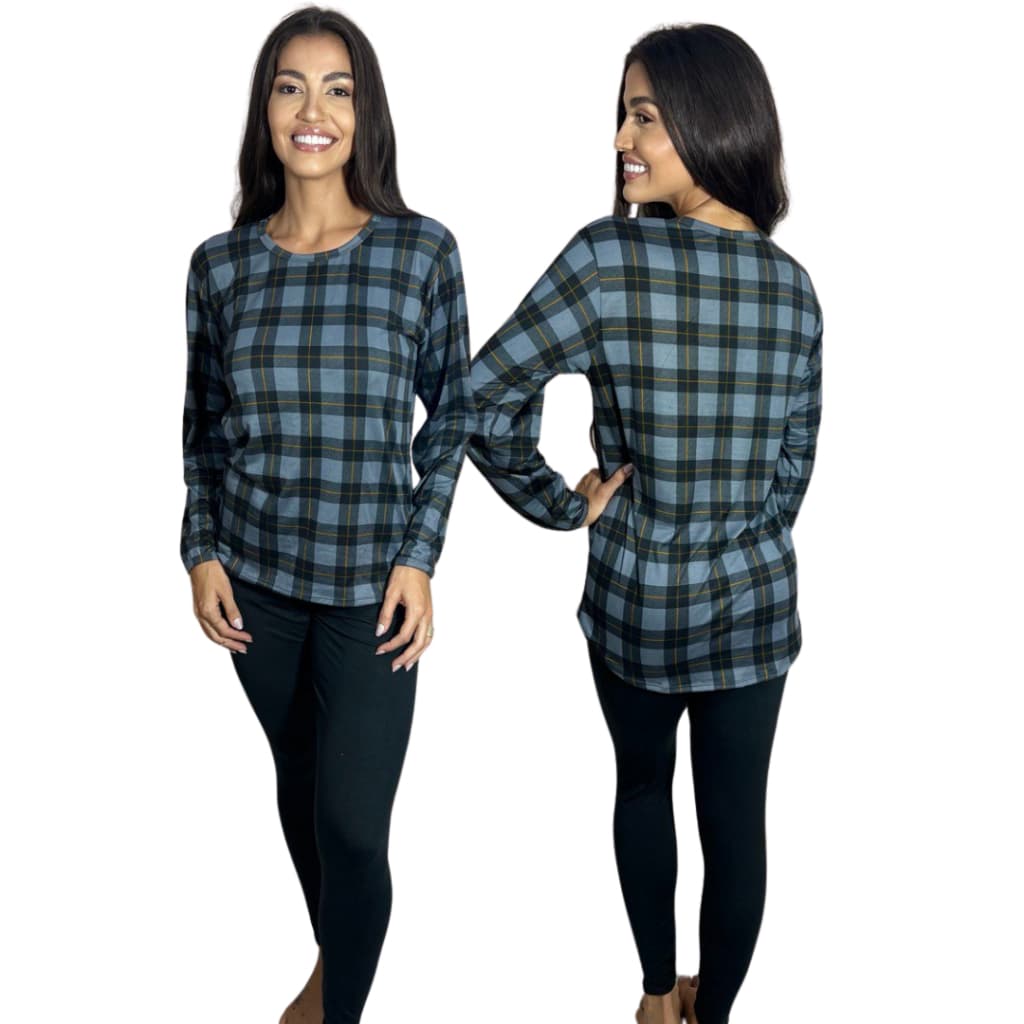 Pijama Frio Suede Manga Longa Calça Baby Doll