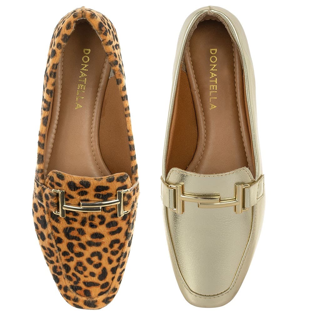 Kit 2 Pares Sapato Mocassim Feminino Loafer Social Sapatilha Trabalho Novo Dia a Dia Enfeite Camurça