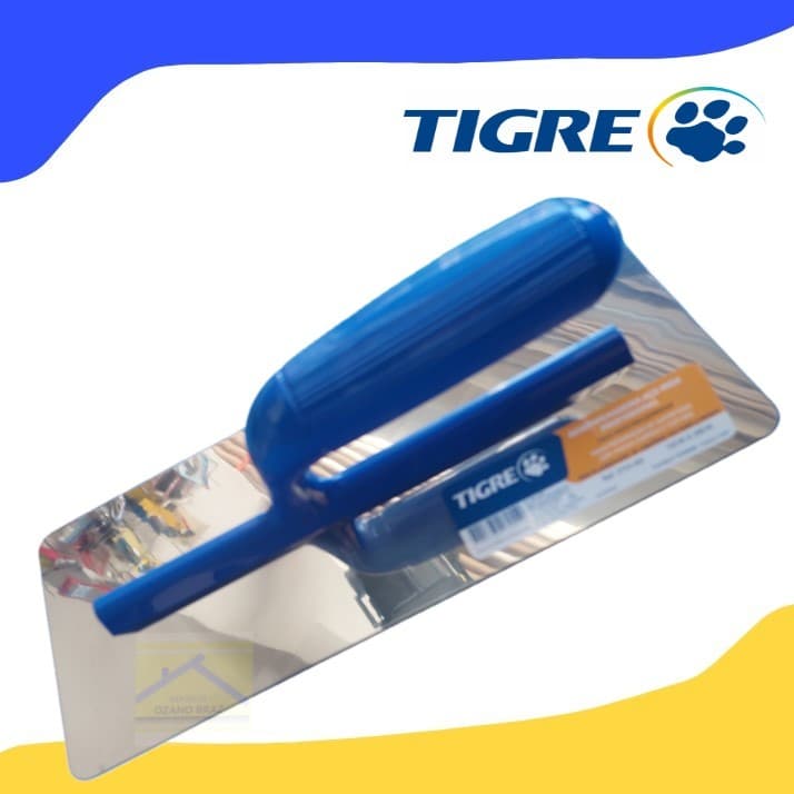 DESEMPENADEIRA DE AÇO INOX PROFISSIONAL CANTO ARREDONDADO PARA EFEITO MARMORIZADO TIGRE. em estoque.