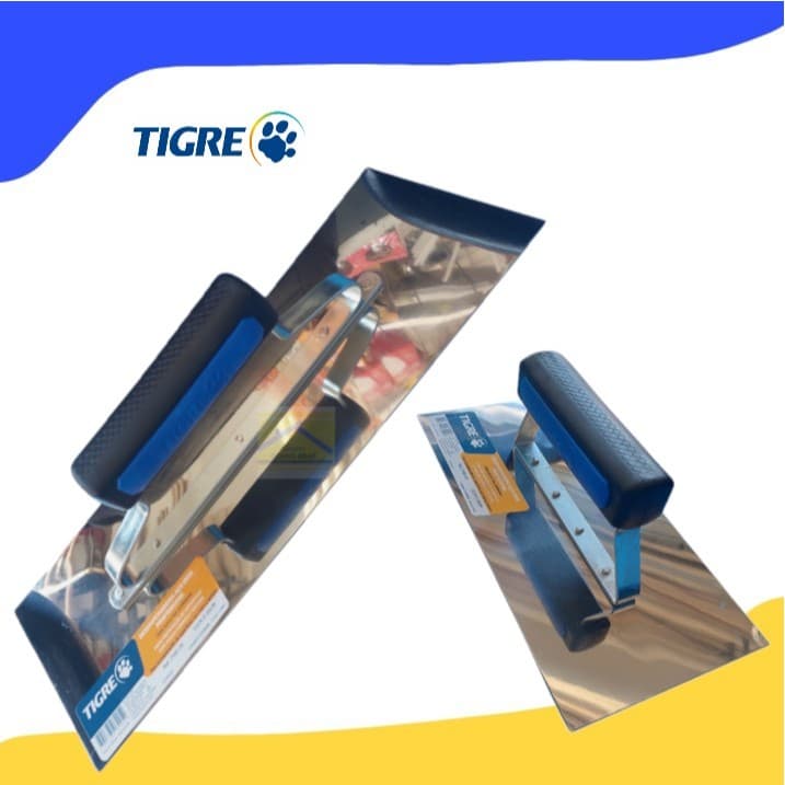 DESEMPENADEIRA DE AÇO INOX  TIGRE , COM CABO ABERTO OU FECHADO 12X35CM ,12X25CM , 12x45CM.