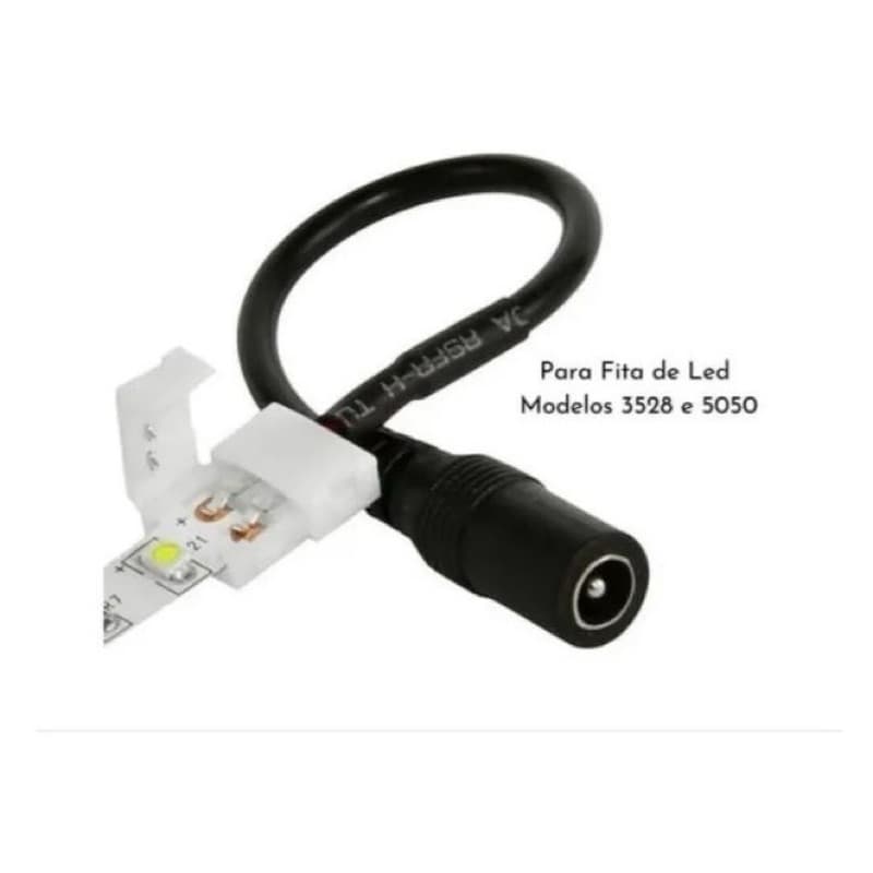 Emenda Fita De Led 3528 5050 Com Rabicho P4 Femea Conector 2 vias