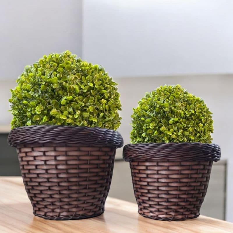Kit 2 Vaso Rattan Decorativo para plantas