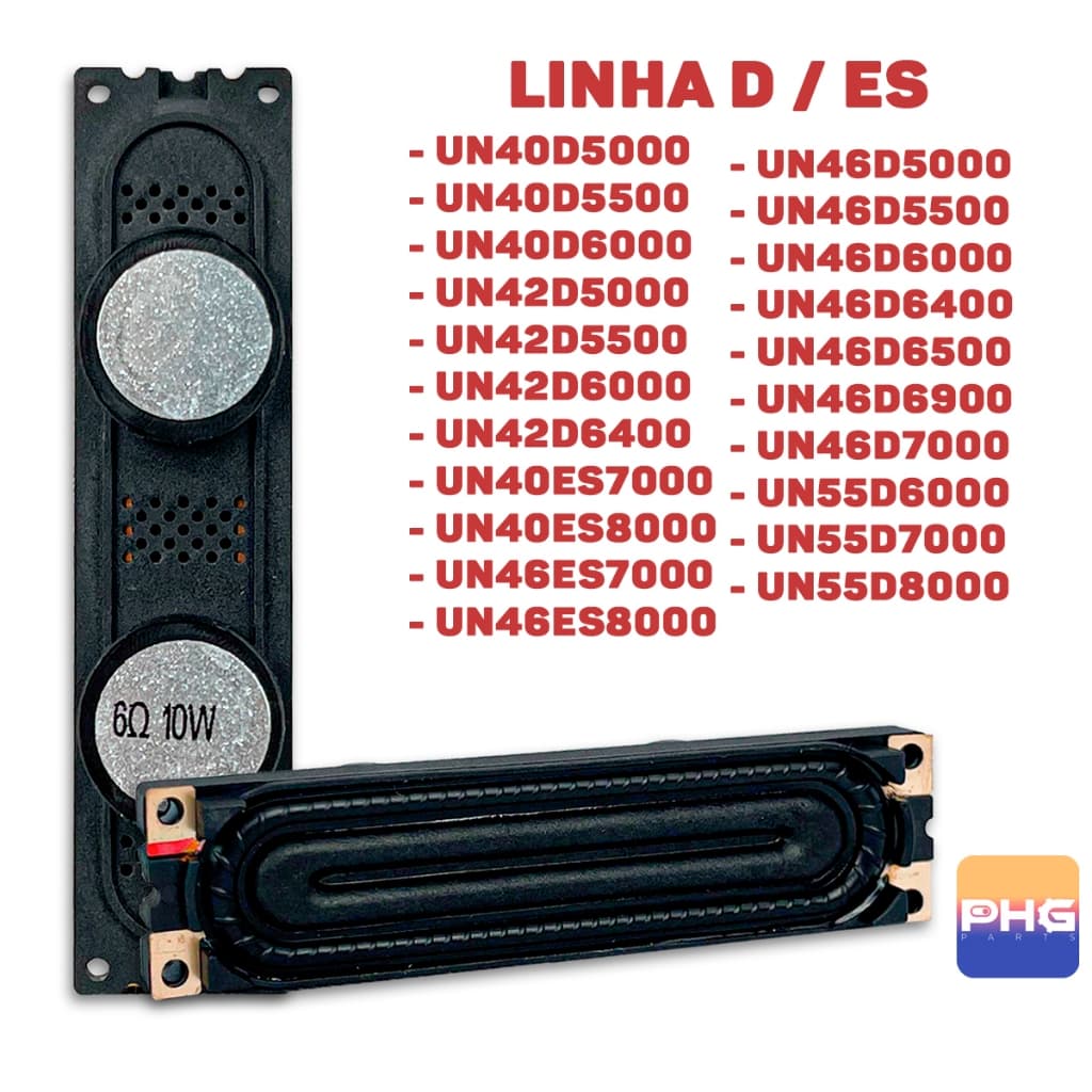 Par Alto Falante Linha D Tv Un40D5000 Un40es7000 Un40D5500 Un40D6000 Un42D5000 Un42D5500 Un42D6000