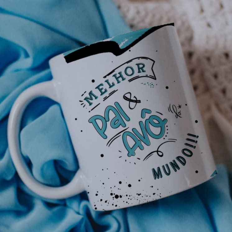 Caneca Fofa Personalizada O Melhor Pai e Avô do Mundo Dias dos Avós!