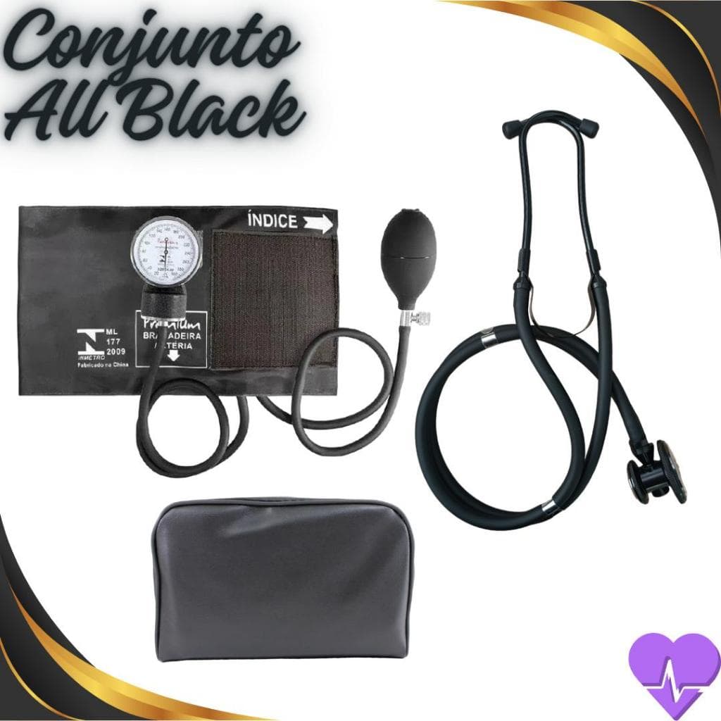 Conjunto Esfigmo + Esteto Rappaport modelo ALL BLACK