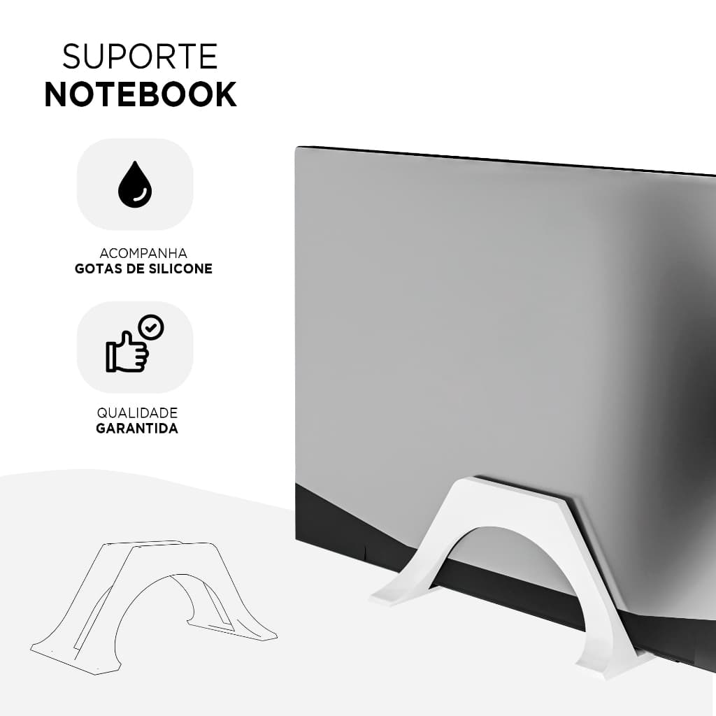 Suporte Vertical para Notebook de 25mm Suporte Notebook Fechado/Organizador/Escritório/Home Office
