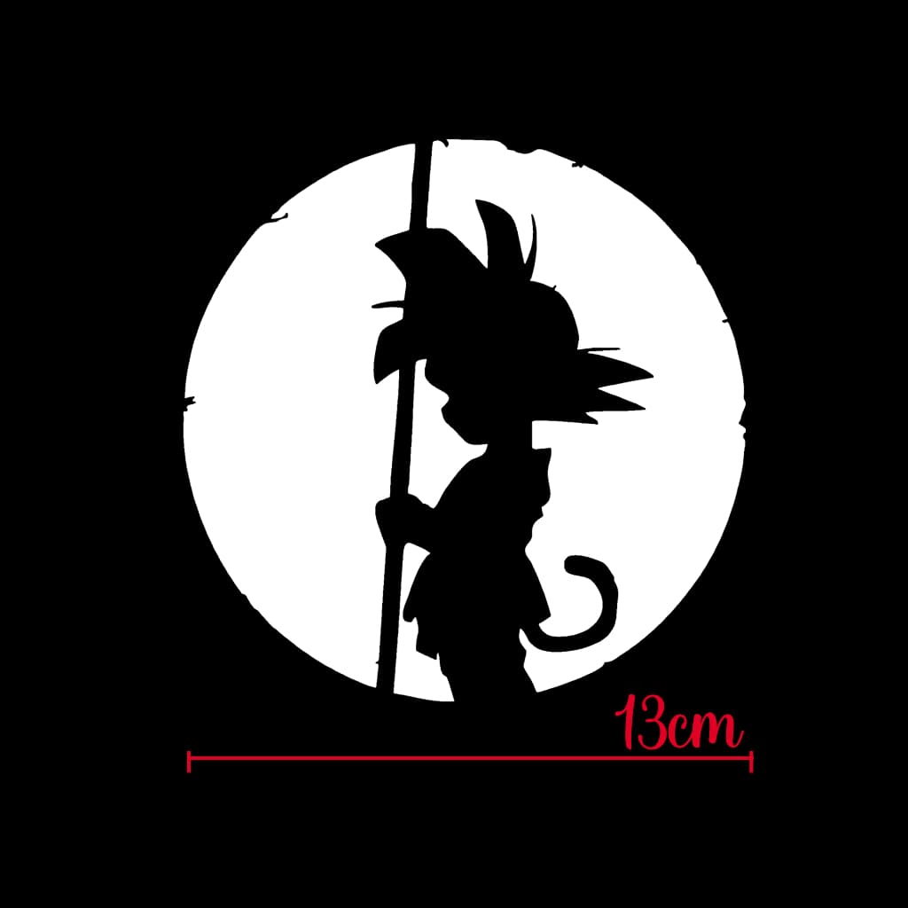 Adesivo Goku Kakarotto 13cm Corte a e B 13 Vinil Automotivo Envio imediato