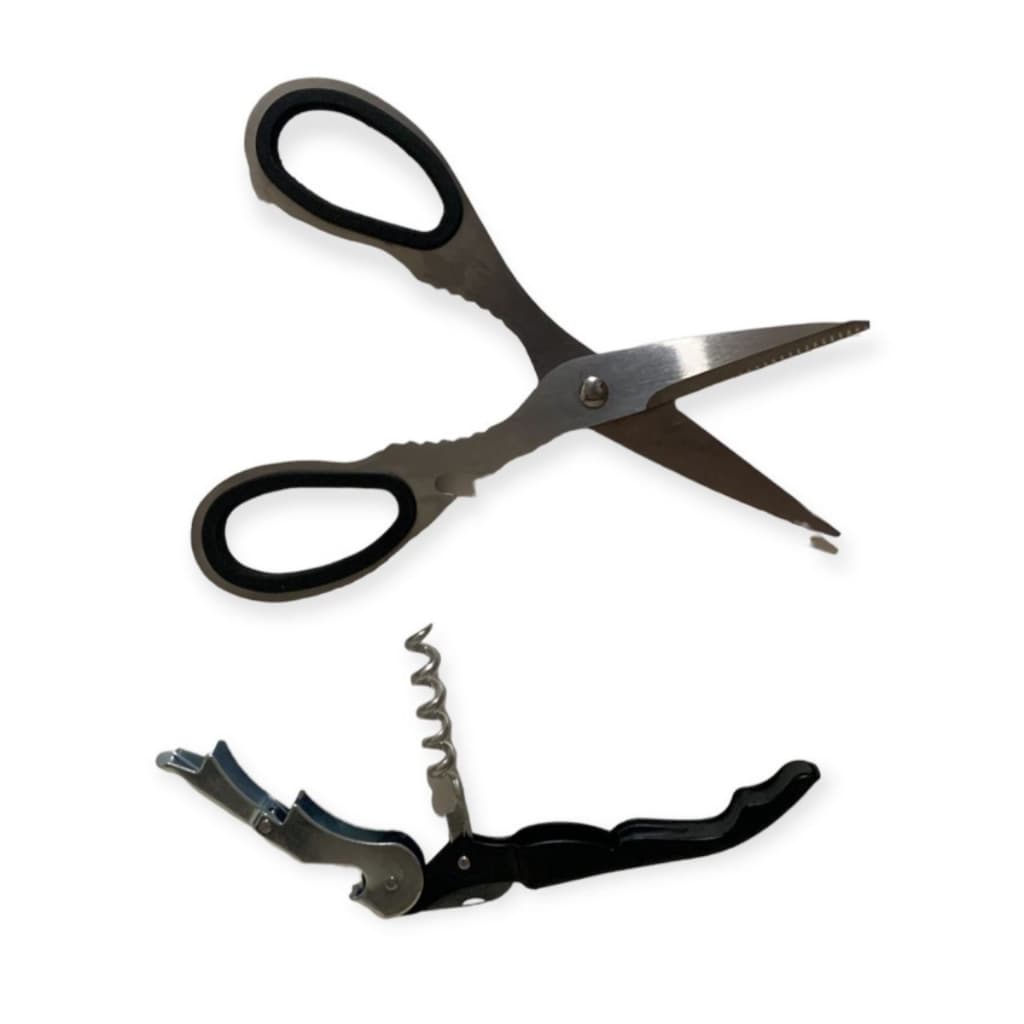 Kit de Tesoura De Cozinha Multiuso + Saca Rolhas