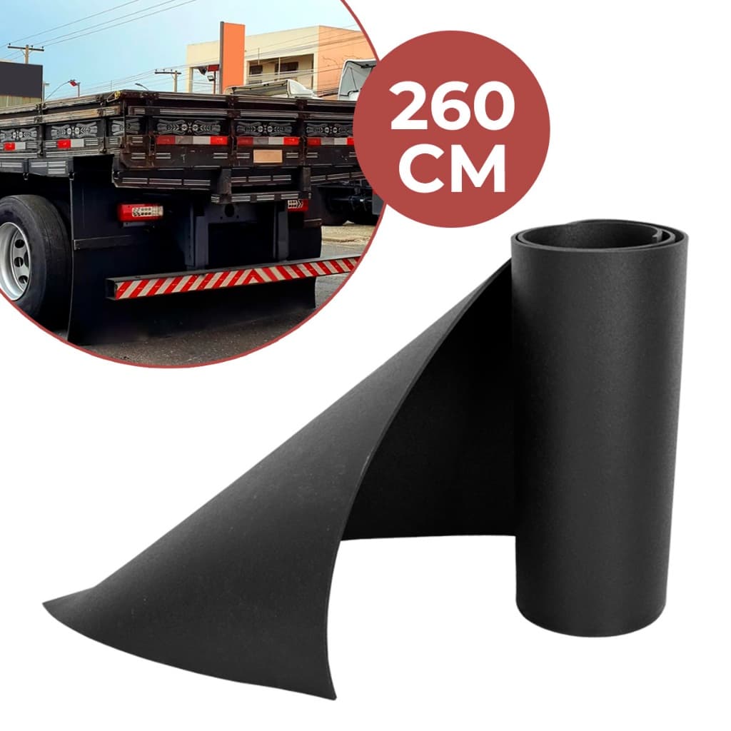 Para Barro Lameiro Caminhão 2,60m x 80cm Saião Badana Lameirão Borracha Premium Proteção Aparabarro