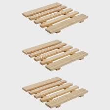 Kit 3 Descanso de Panela Bambu Suporte para Mesa Antiderrapante Madeira Base Termica Prato Quente