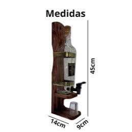 Pingometro Artesanal Garrafa Dosador cachaça garrafa madeira rústico com copo de dose