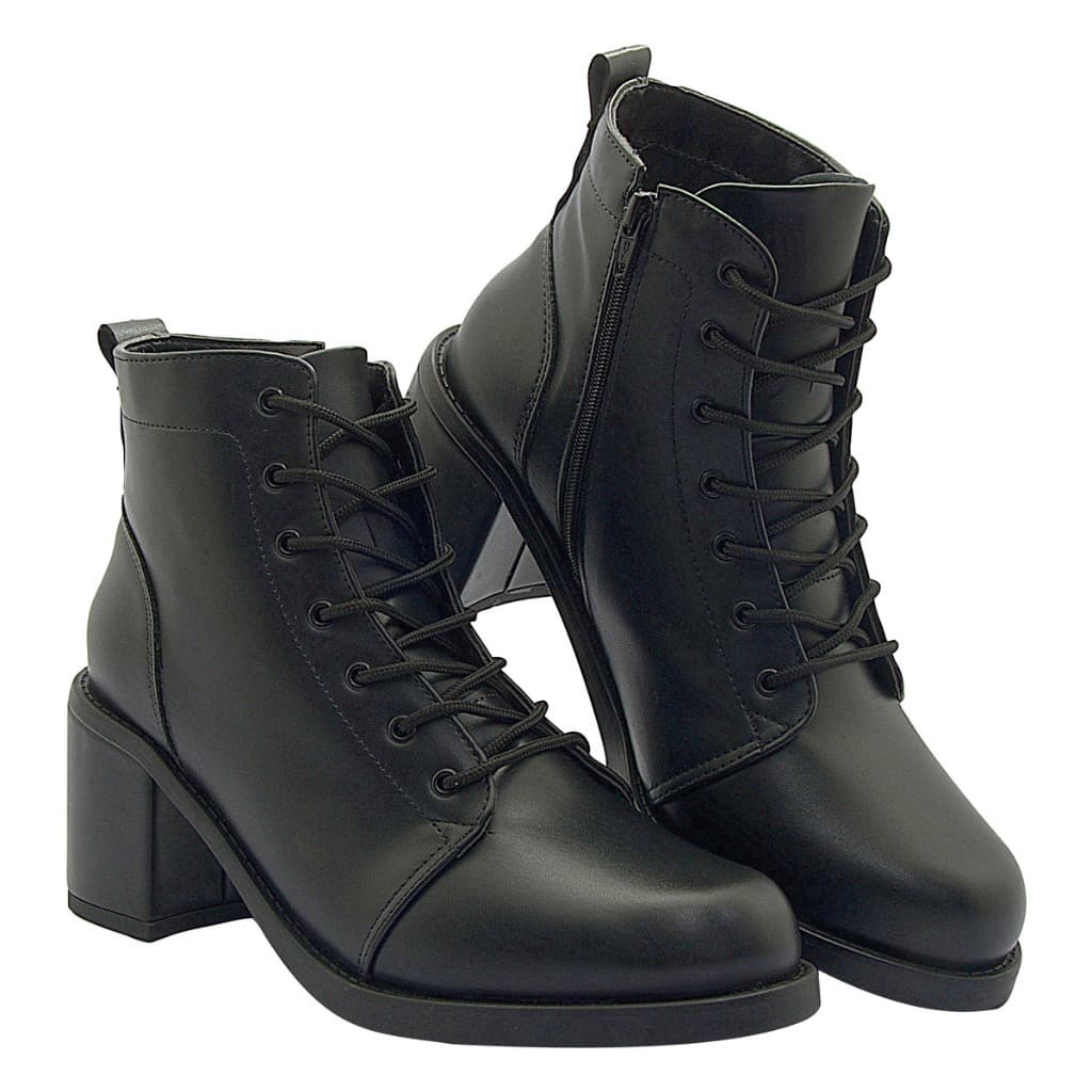 Bota Feminina Coturno Salto Médio Casual Moderna Fácil de Limpar