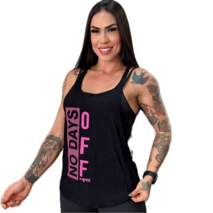 Camiseta Regata Fitness Cavada Academia - No Days Off