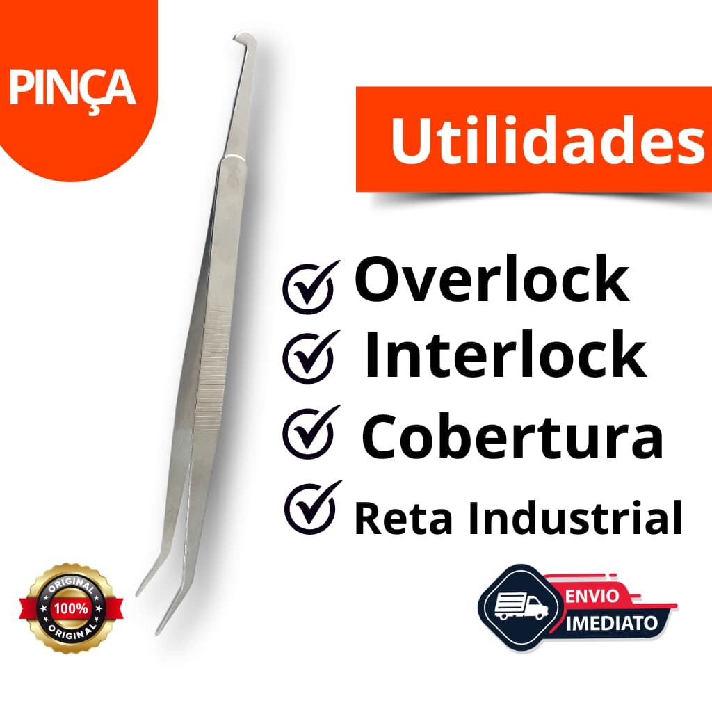 Pinça  Para maquina de Costura, Reta, Overlok,  Interloque, Cobertura Com Curva e Pescador