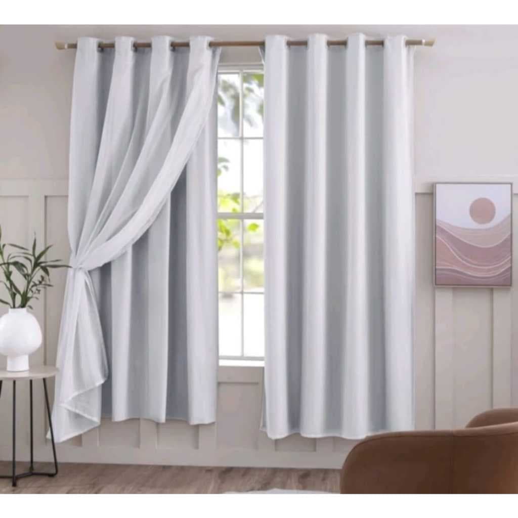 CORTINA BLACKOUT PVC COM VOIL VOAL 2,60L X 1,70A