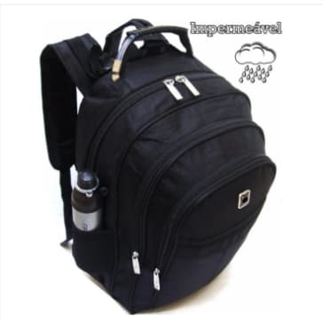 Mochila Escolar Reforçada Notebook Impermeável Cabo De Aço PRETO