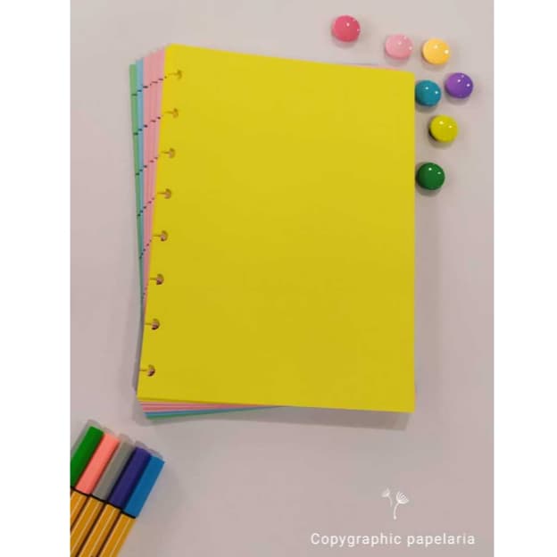 Refil para Caderno de Disco Colorido - 100 fls