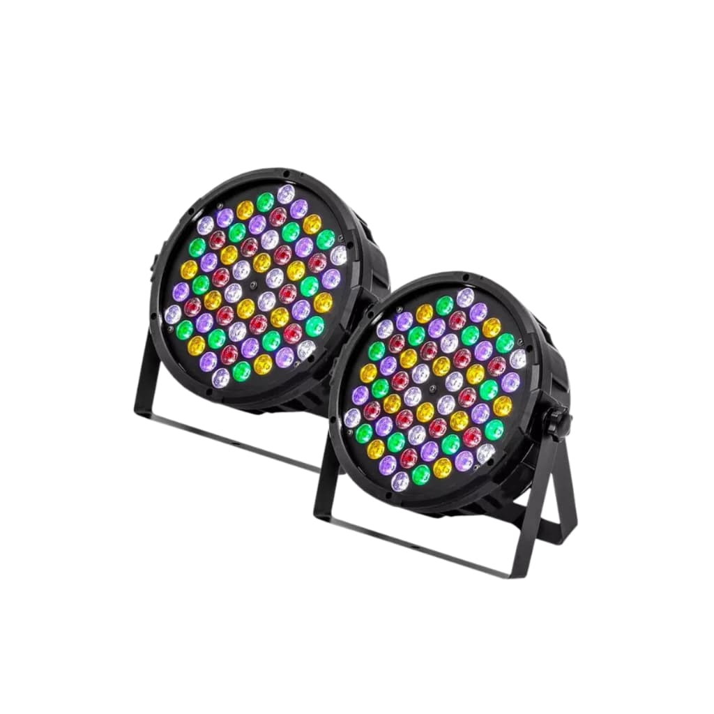 Kit 2 Canhão Refletor Led Par 64 Rgbwa 60 Led 3w Ambar Dmx