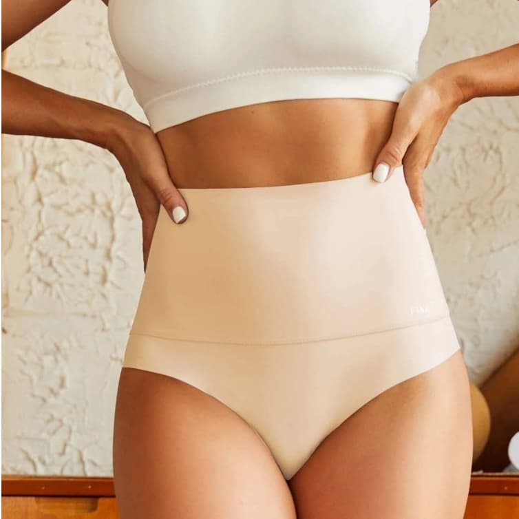 Calcinha Cinta Corte a Laser Modeladora 15cm cós duplo sem Costura Não Marca Reduz medidas 0 Barriga