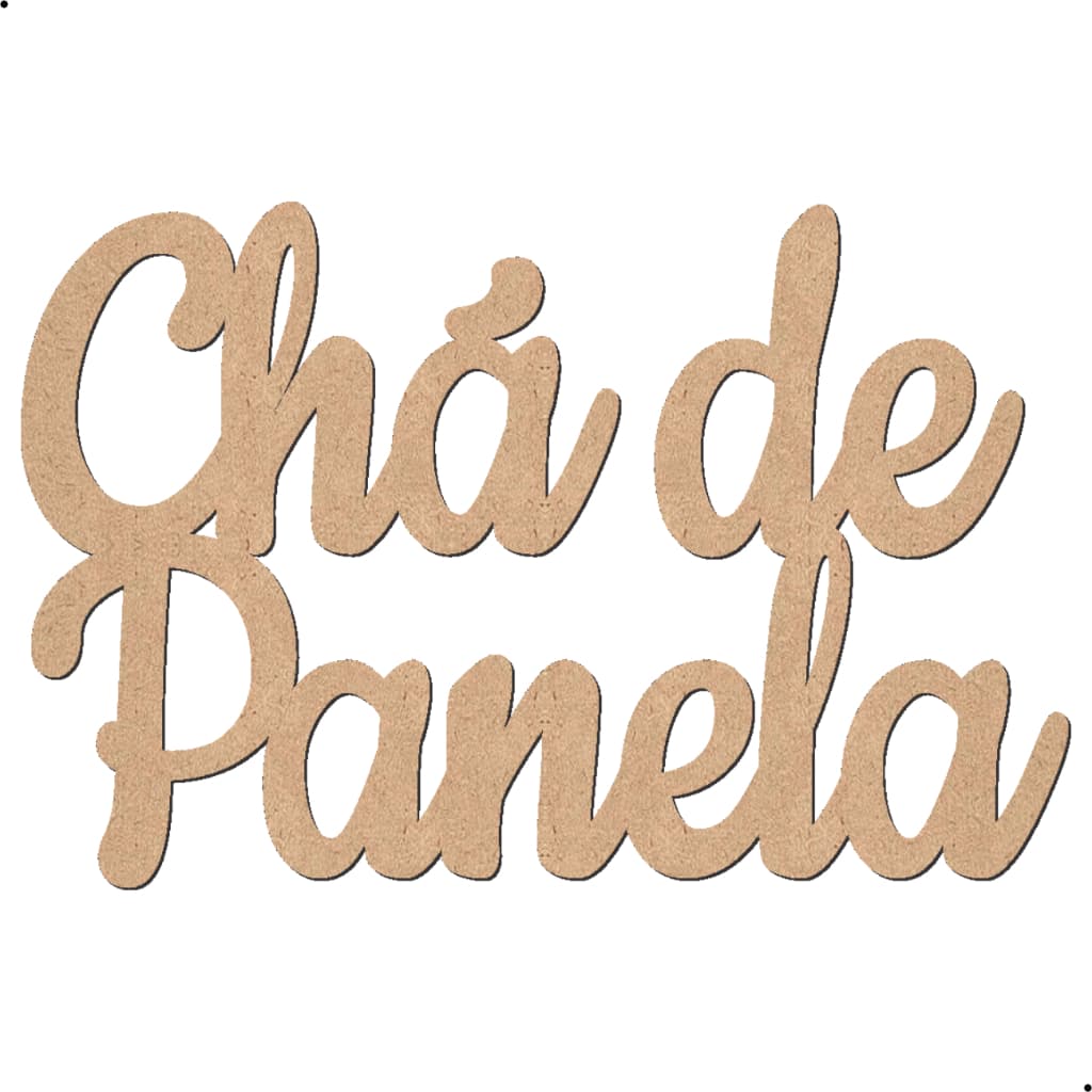 Letreiro MDF Chá de Panela 40cm Crú Aplique Frase Painel Decorativo Festa Aniversario Decoração