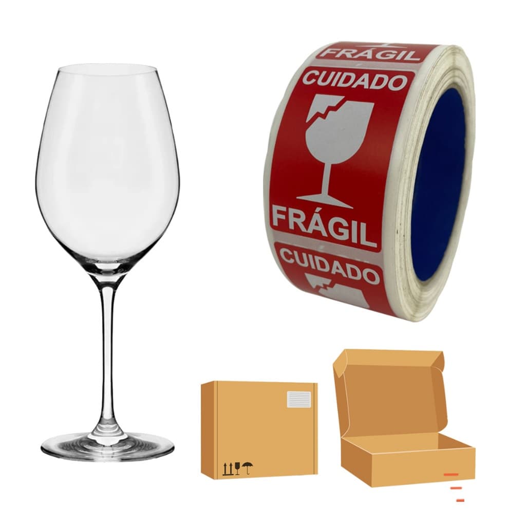 Etiqueta Adesiva para Produto Frágil 40x60mm Proteja Seu Produto Estoque