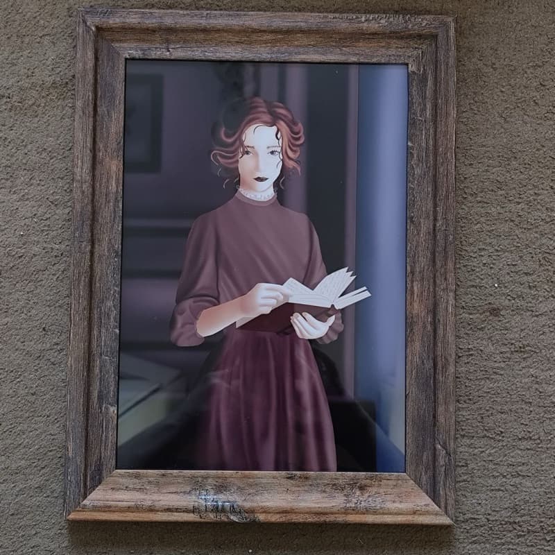 Quadro decorativo arte pintura “girl and books”