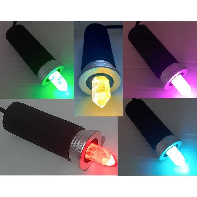 Lanterna De Cromoterapia Com Ponta De Cristal de Quartzo Fio De 3 Mts Controle Remoto 16 cores