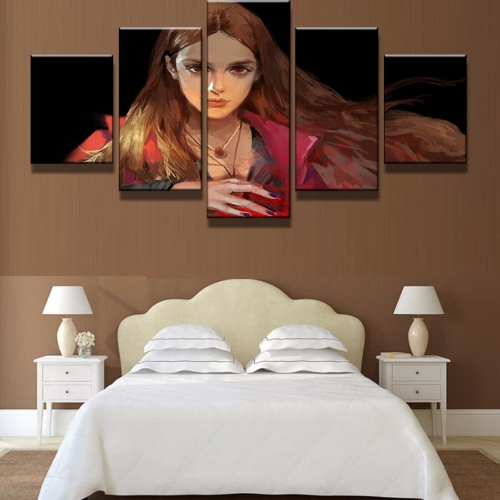 Quadro Decorativo Feiticeira-Escarlate 5 peças