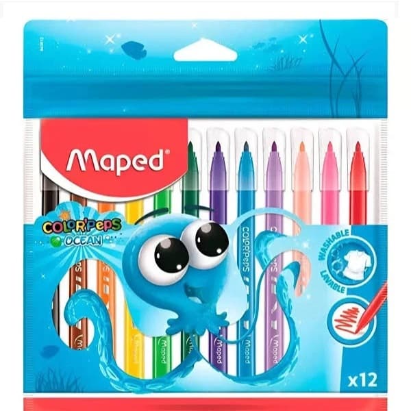 Canetinha Hidrográfica Color'Peps Ocean Polvo 12 Cores - Maped