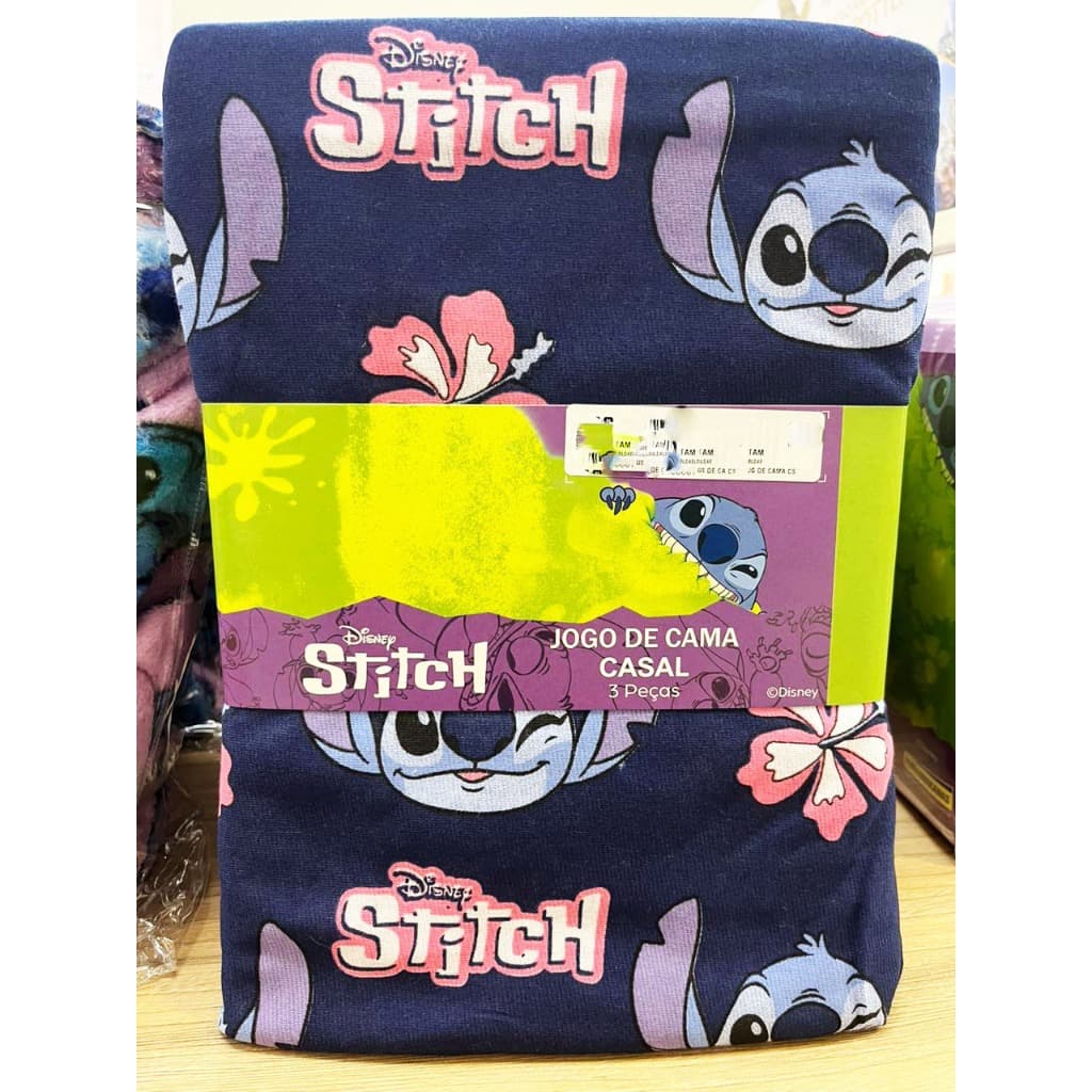 Jogo de Cama Casal Stitch Lencol 2 Fronhas - Disney