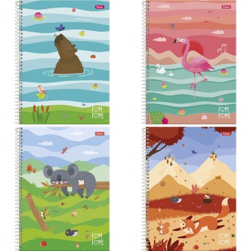Caderno Universitário Capa Dura Fom Fom Foroni / Material Escolar / Papelaria  / Caderno Fofo