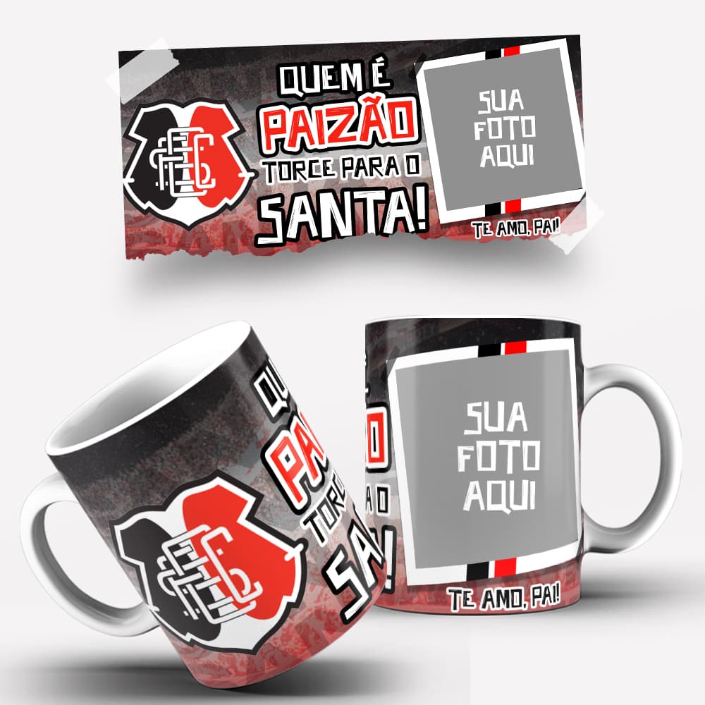 Caneca do Santa Cruz Dia dos Pais Personalizada com Foto Canecas de Time