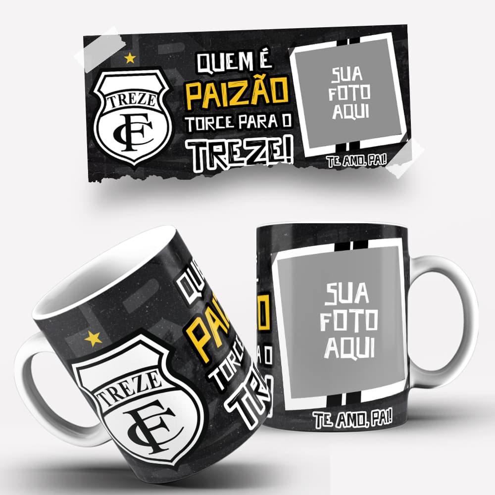Caneca do Treze Dia dos Pais Personalizada com Foto Canecas de Time