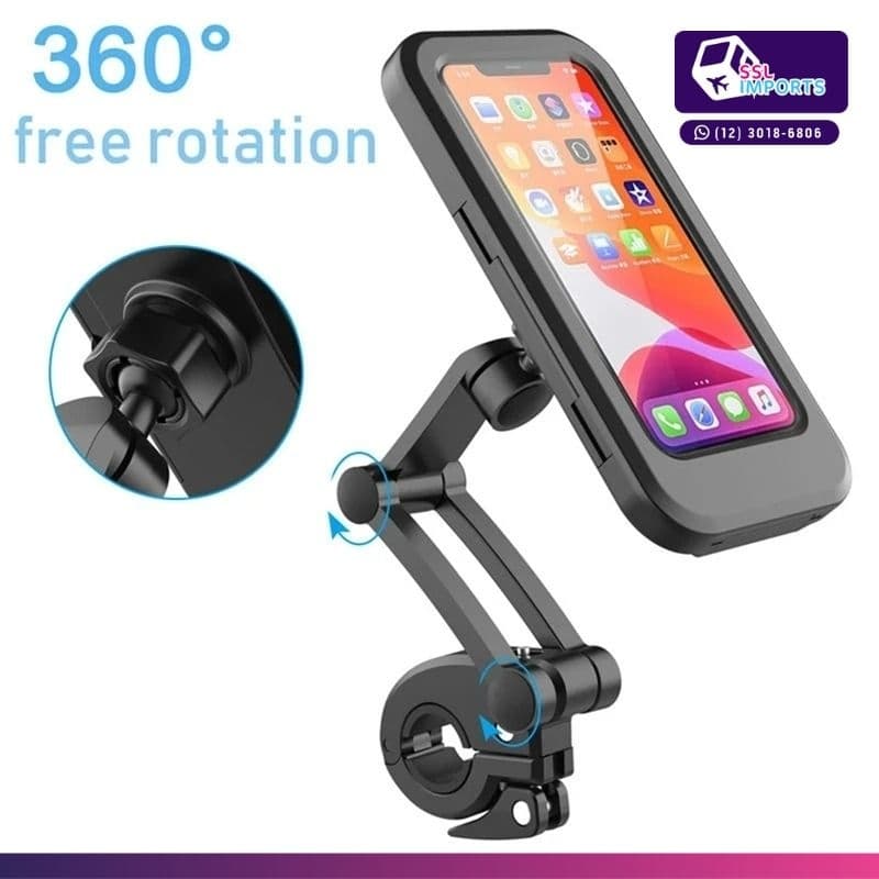 Suporte de Celular para Moto/Bicicleta – À Prova D’Água, Rotação 360° e Toque Responsivo 🚴‍♂️📱