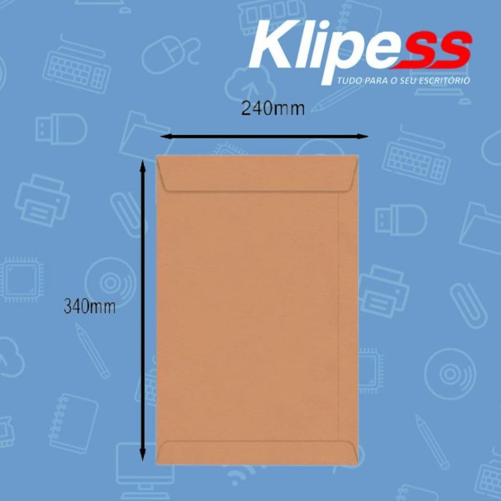 Envelope Saco Kraft 240 x 340  (SKN 34) unidades 25 Scrity.