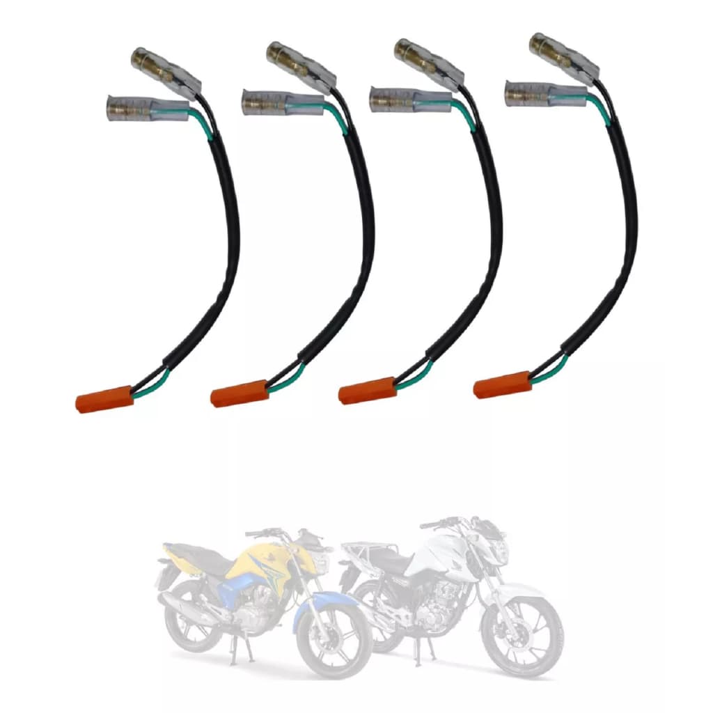 Kit 4 Adaptadores Plug Pisca Led Twister Para Honda Cg Titan Fan Start Cargo 125 150 160 2014 à 2024
