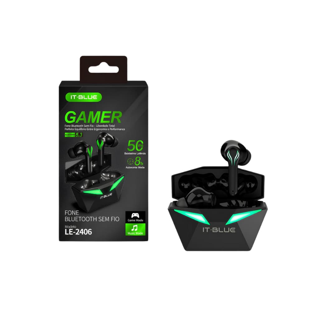 Fone De Ouvido Bluetooth Estéreo Gamer Sem Fio Com Microfone Luz Touch Original