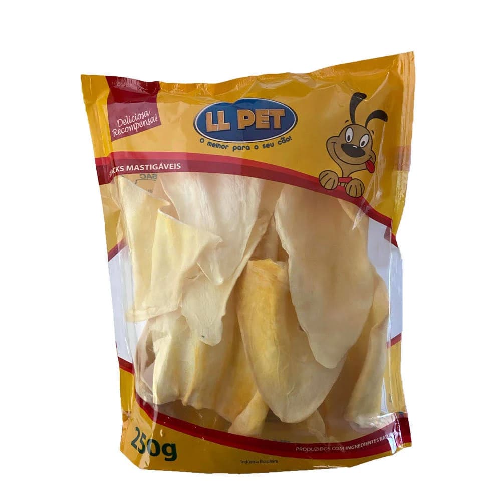 Petisco Natural para Cães Orelha Bovina LLPet 250g - Mordedor e Adestramento Saudável