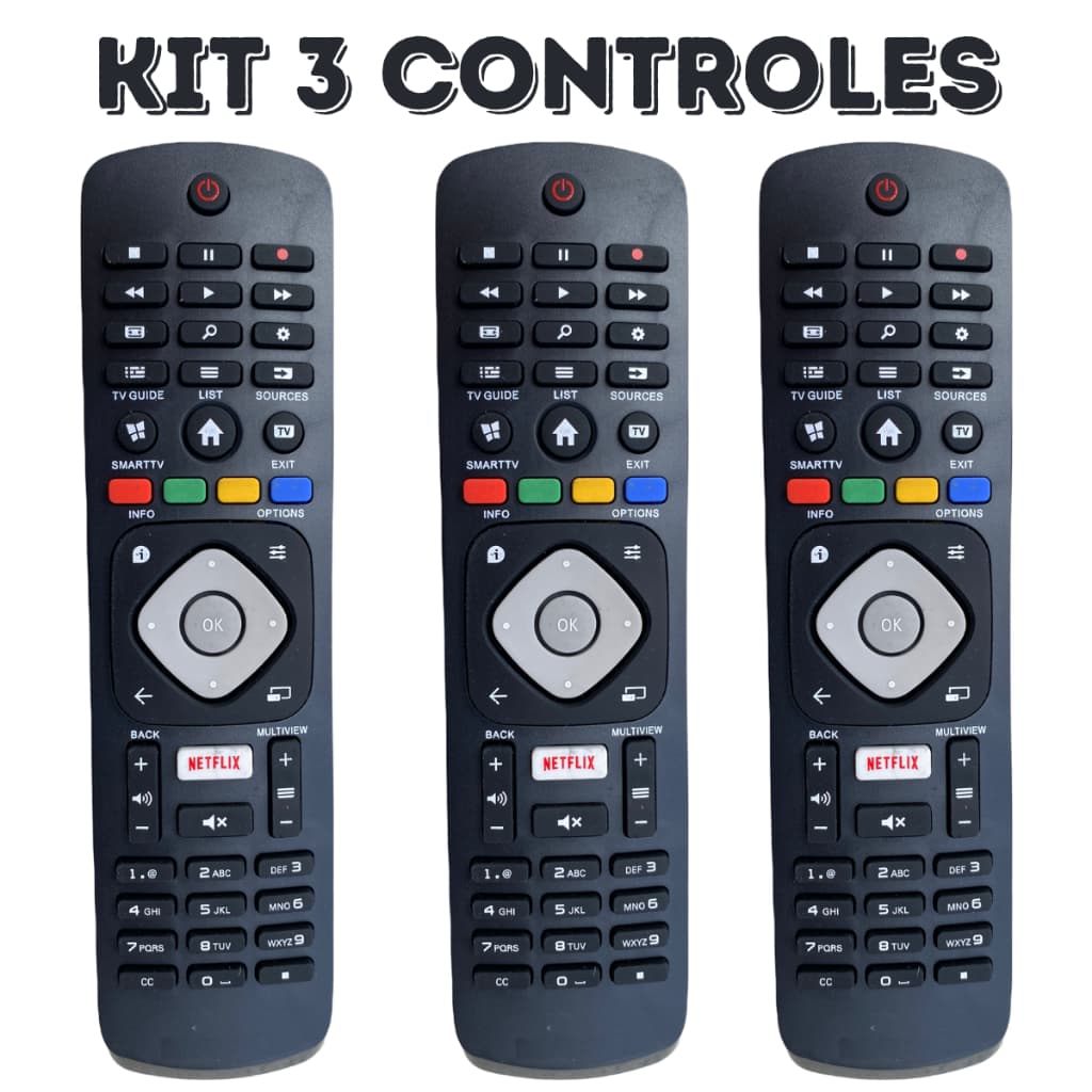 Controle Remoto Tv Philips Smart com Netflix 8049/7276