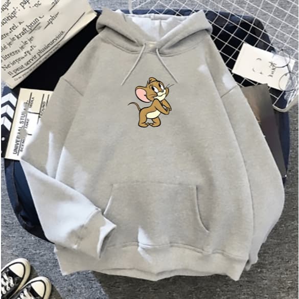 Moletom Feminino fofo Jery Casaco do Jery Moletom Com Bolso e Goro Infantil Moda Infantil
