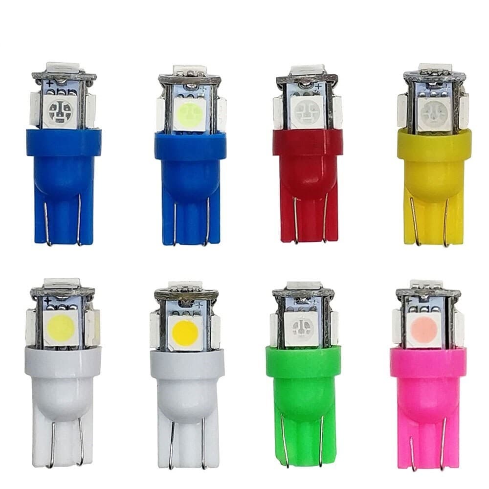 Unidade Lâmpada Pingo T10 5 Leds  Lâmpada Automotiva Pingo T10 5 Leds Placa Mala Teto Farolete Led