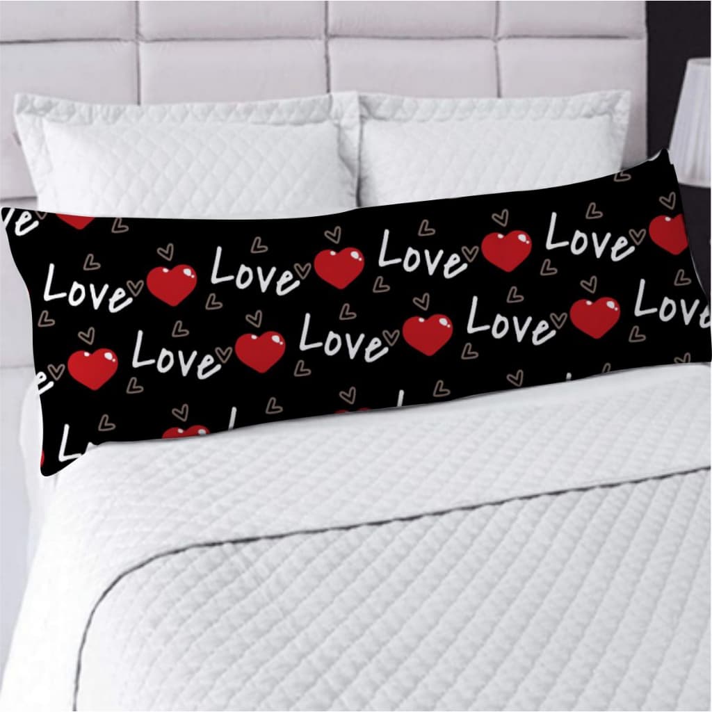 Fronha Avulsa ou Kit Fronha com Travesseiro de Corpo Xuxão Estampa Love Decoração Romântica
